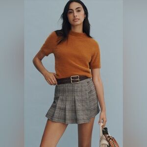 NWT Anthropologie Pilcro Mock-Neck Eyelash Baby Tee | Honey | Size XS